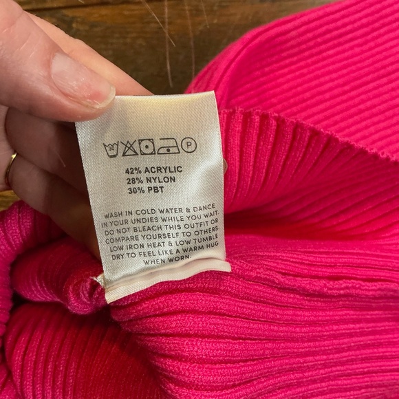 Peppermayo Sunrise Cove Maxi Dress Hot Pink Orange Ribbed Cutout Knit Dress S/M - Picture 9 of 9